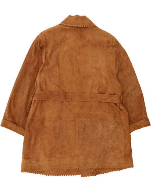 FENDISSIME Mens Suede Jacket UK 40 Large Brown