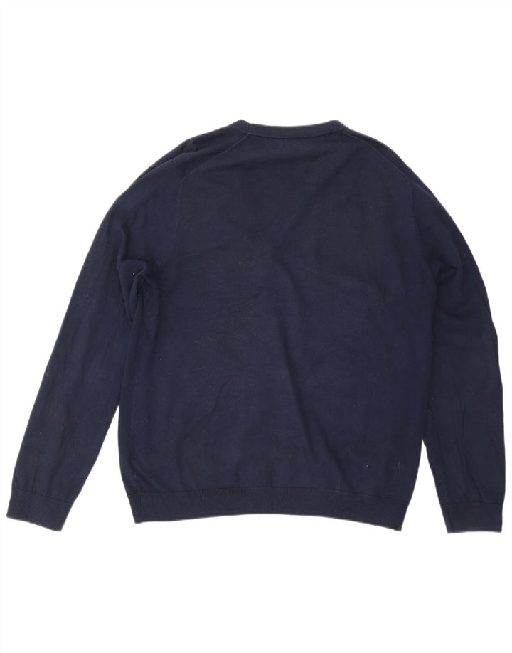 Maglione cardigan da uomo Marks & Spencer grande in cotone blu navy
