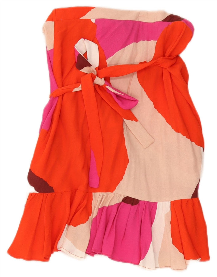 Gonna a portafoglio da donna Zara piccola W24 in cotone color block multicolore