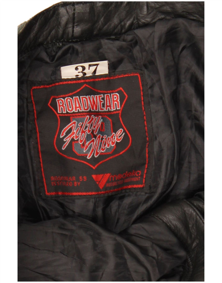 Pantaloni dritti in pelle da uomo MODEKA W37 L33 in pelle nera