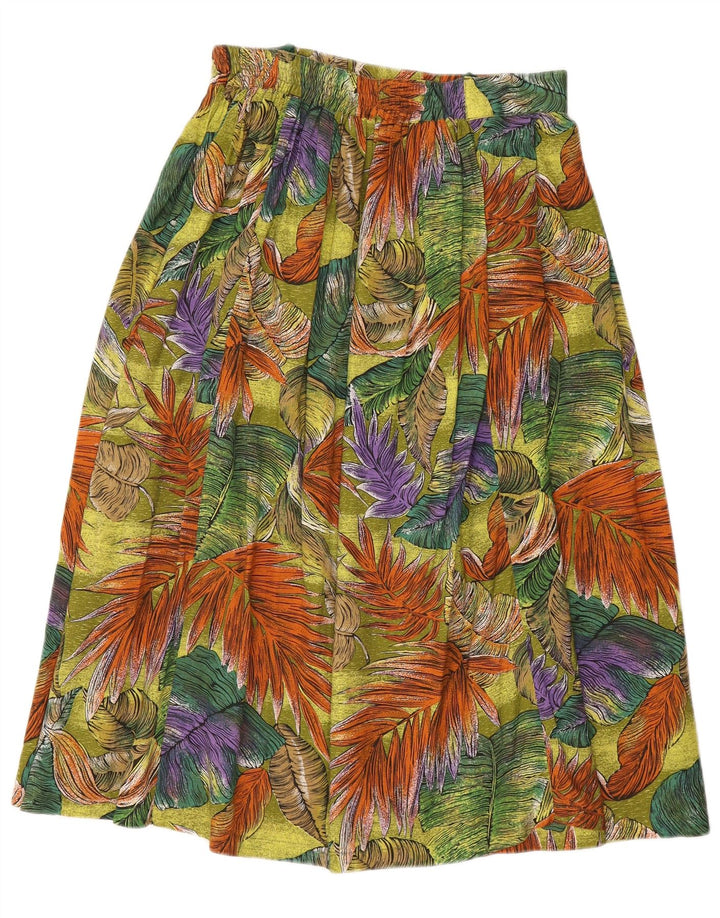 VINTAGE Womens Pleated A-Line Skirt IT 42 Medium W30 Multicoloured Floral