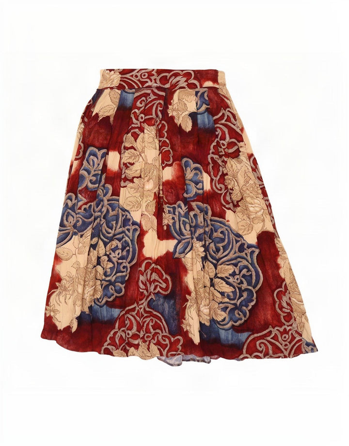Gonna svasata plissettata da donna Pippa Dee UK 12 media W28 floreale multicolore