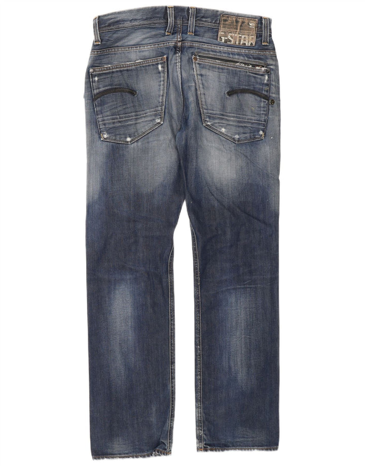 Jeans dritti invecchiati da uomo G-Star W33 L32 cotone blu