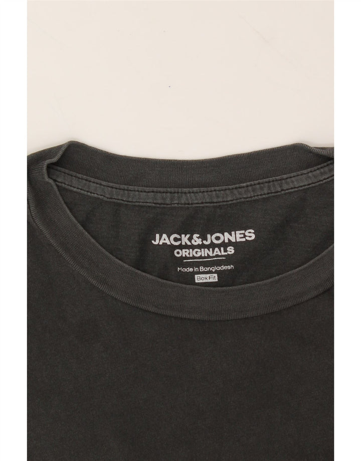 JACK & JONES Mens Box Fit Graphic T-Shirt Top Small Grey Cotton Vintage Jack & Jones and Second-Hand Jack & Jones from Messina Hembry 