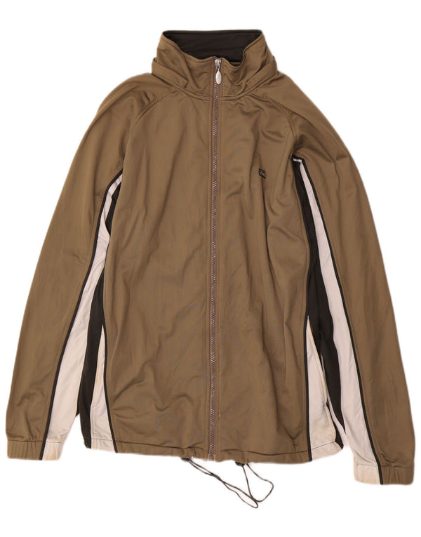 Giacca da ginnastica da uomo Asics, giacca in poliestere color block medio kaki