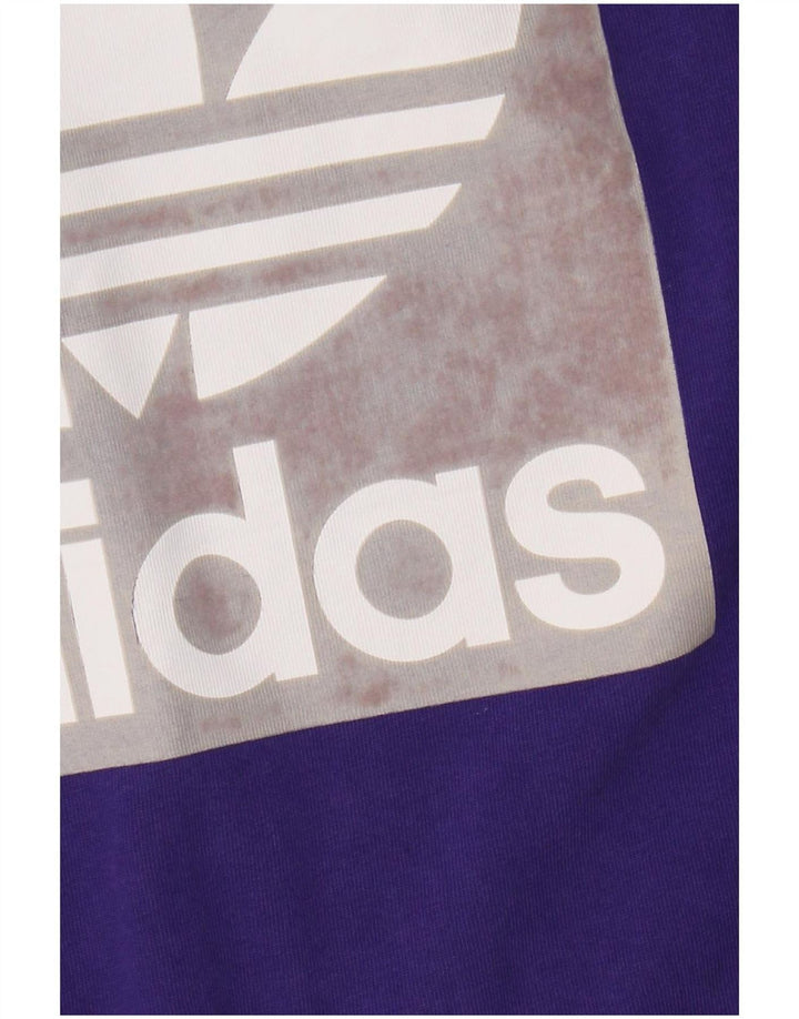 T-shirt grafica da uomo Adidas Top piccola in cotone viola