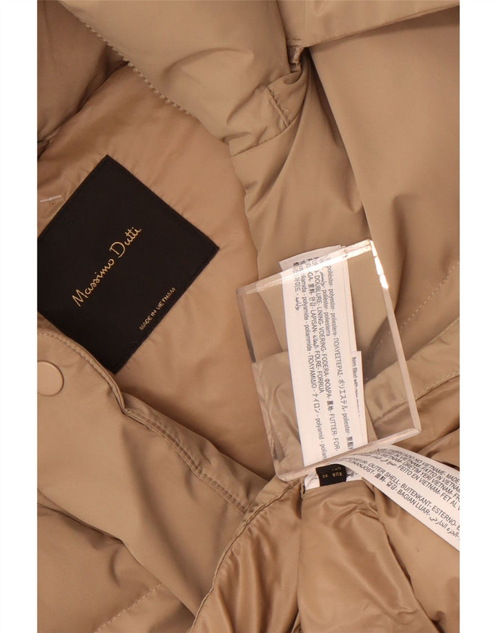 Giacca imbottita oversize con cappuccio da donna Massimo Dutti UK 6 XS Poliestere beige