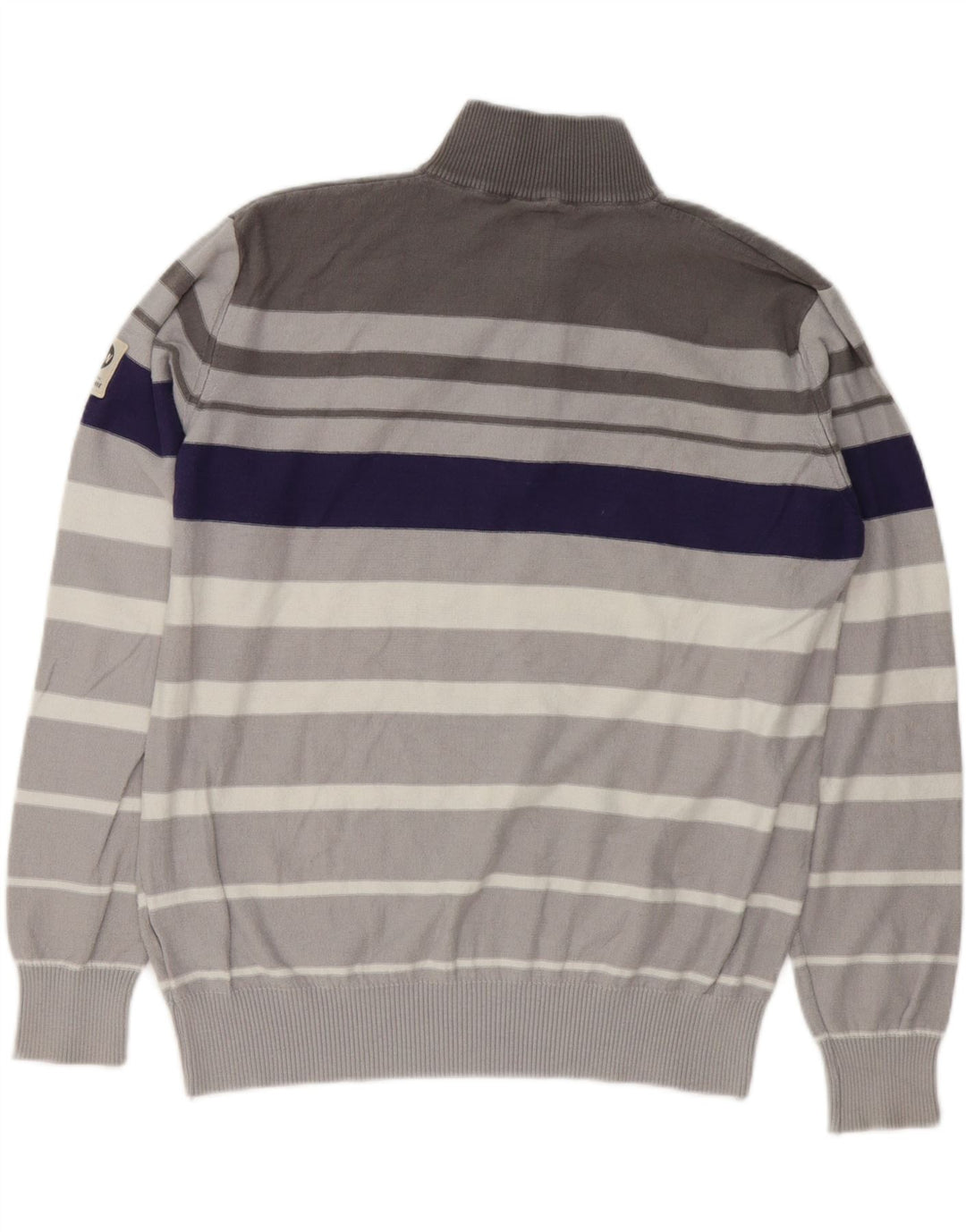 MURPHY & NYE Maglione da uomo con collo con zip grafico Grande blocco di colore grigio