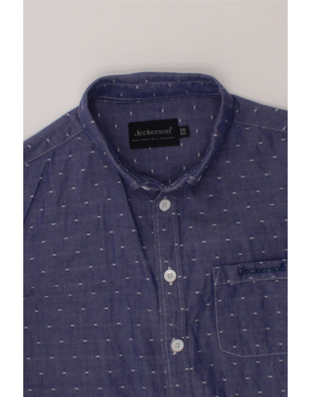 JECKERSON Boys Shirt 9-10 Years Blue Spotted Cotton Vintage Jeckerson and Second-Hand Jeckerson from Messina Hembry 