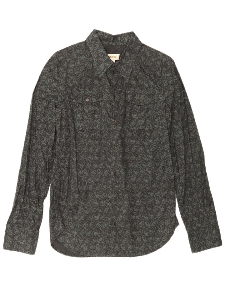 Camicia da uomo Diesel in cotone Paisley medio nero