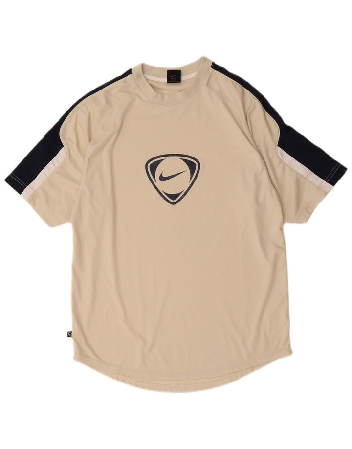 T-shirt da uomo Nike Top UK 39/41 Poliestere color block beige medio