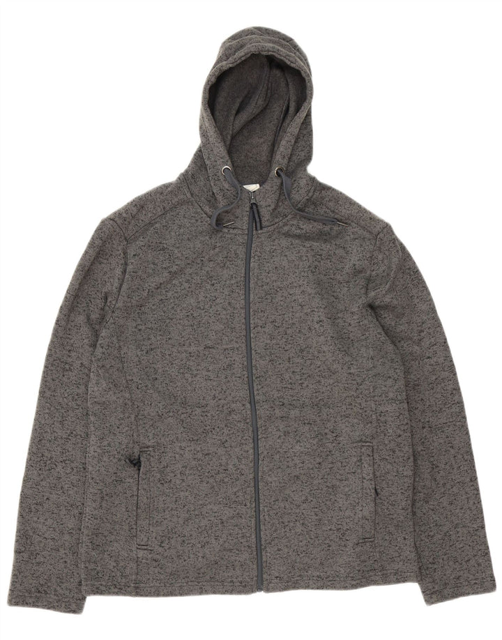 Felpa con cappuccio e zip da uomo Mountain Warehouse XL Poliestere chiazzato grigio