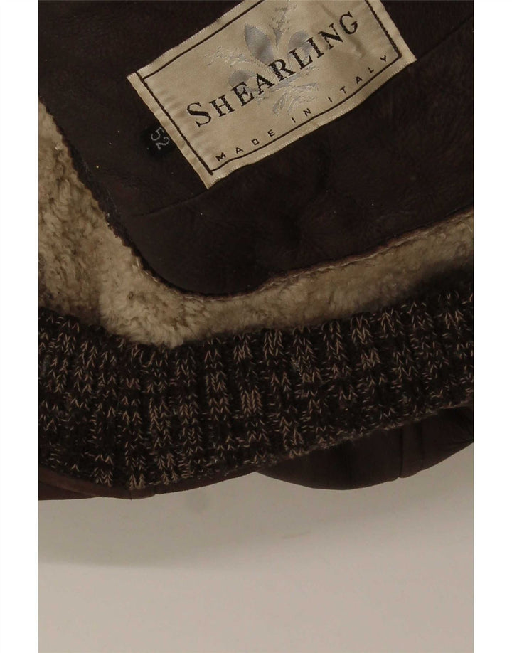 Giubbotto shearling vintage da uomo IT 52 XL marrone screziato