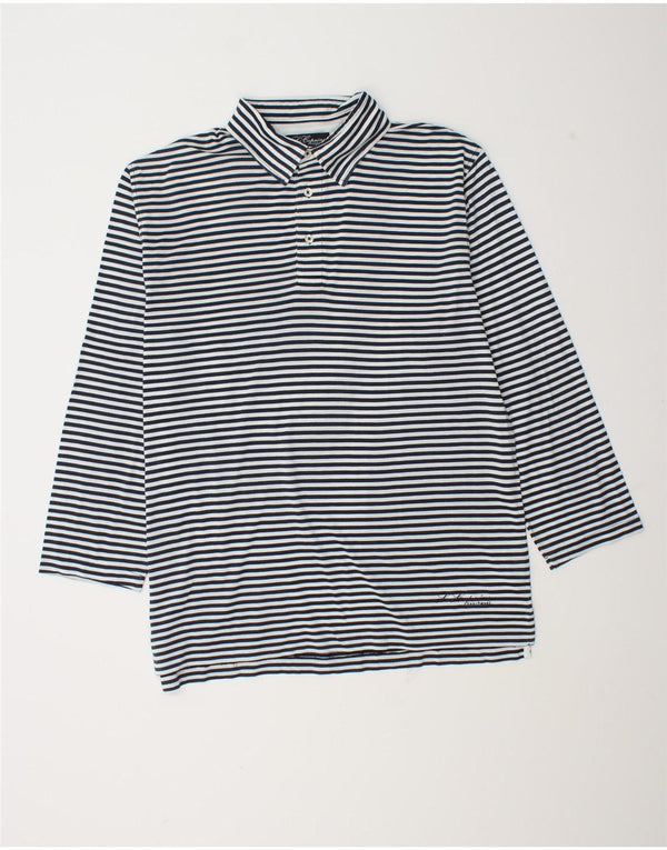 Polo da uomo manica 3/4 Les Copains 2XL cotone a righe blu navy