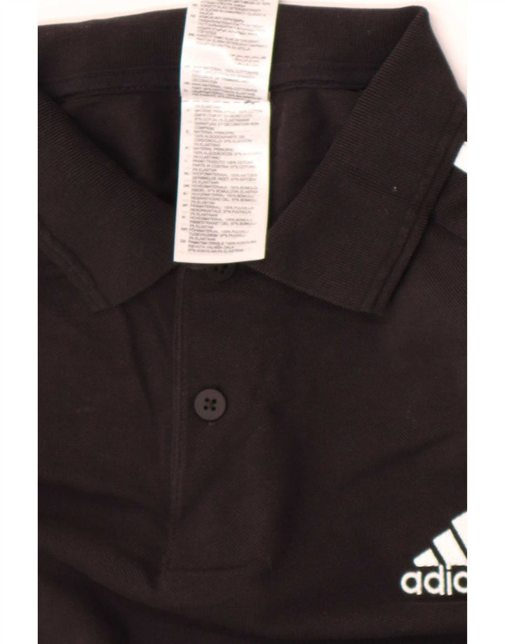 Polo Adidas da uomo a maniche corte Regular Large in cotone nero