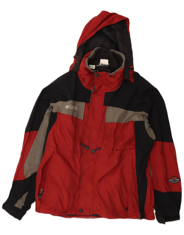 Giacca a vento Columbia Omni-Tech da uomo UK 40 Large Red Colourblock