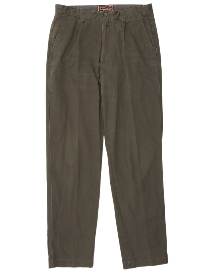 MARLBORO CLASSICS Pantaloni chino con pegging da uomo EU 50 Large W34 L34 Khaki