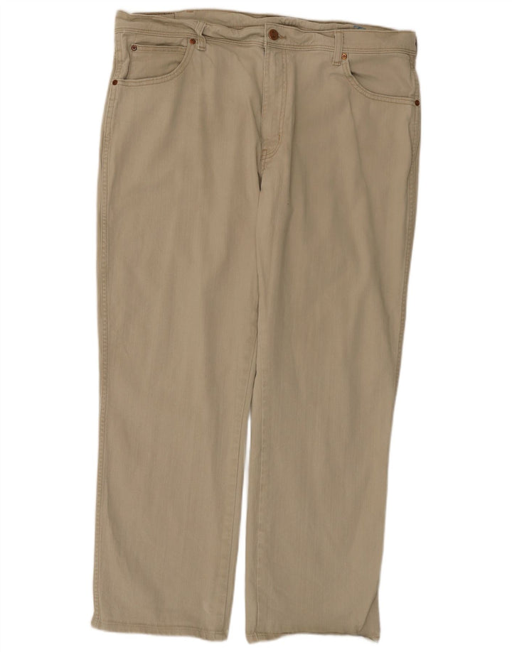 Jeans dritti da uomo Wrangler vestibilità regolare W40 L32 cotone beige