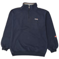Felpa Ellesse da uomo con zip e collo, maglione grande, cotone blu navy