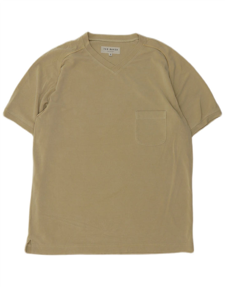 T-shirt da uomo Ted Baker taglia 4 grande in cotone kaki
