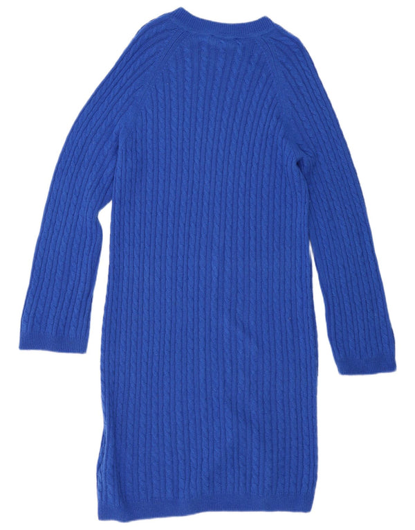 Abito maglione a maniche lunghe da donna Tommy Hilfiger UK 14 Lana blu medio