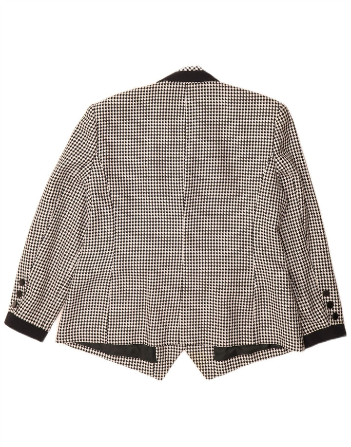 Giacca blazer doppiopetto da donna Hardob UK 20 2XL pied de poule nero
