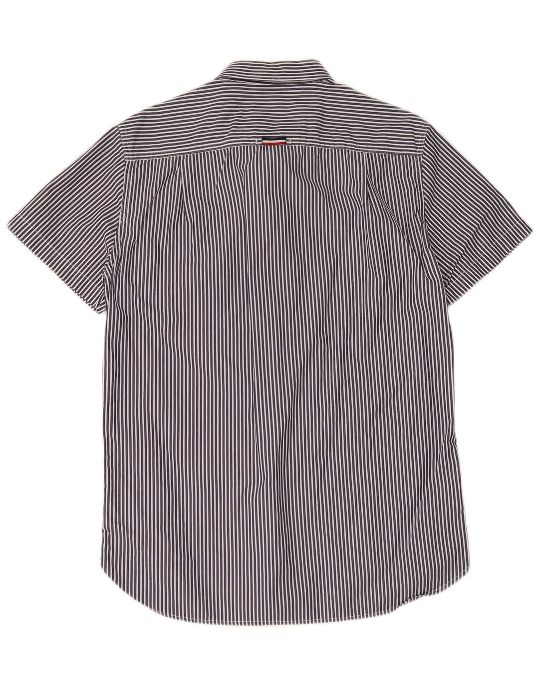Camicia a maniche corte da uomo Superdry Large in cotone gessato blu