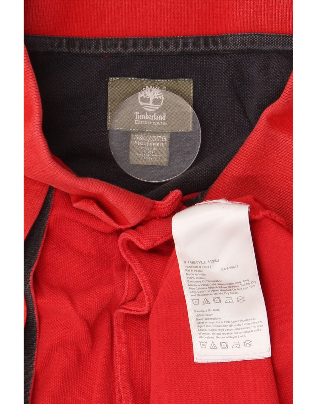 Polo Timberland da uomo Earthkeepers vestibilità regolare 3XL cotone rosso