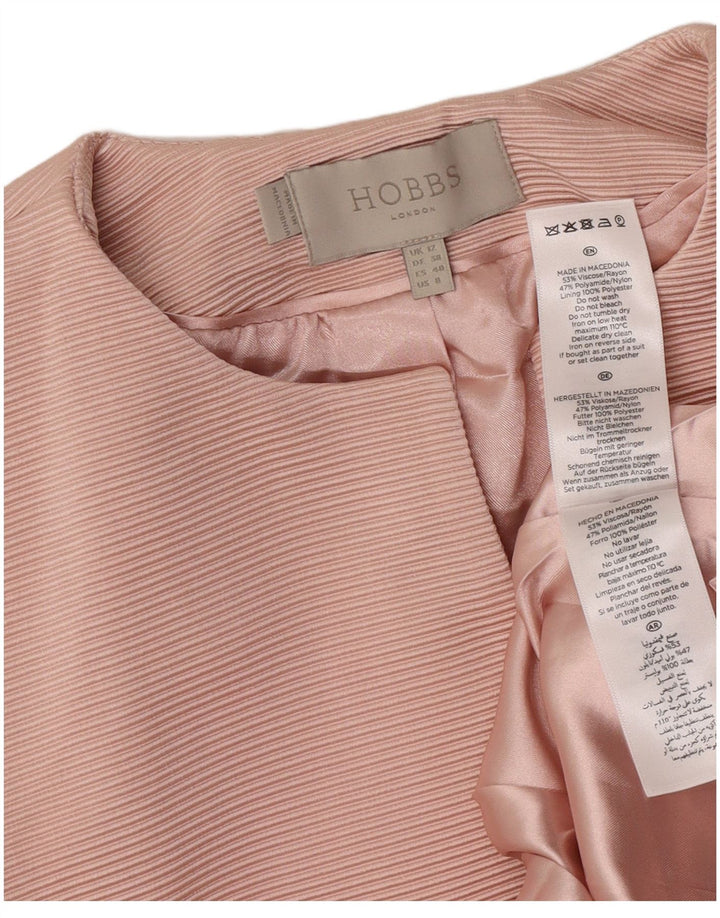Giacca da donna Hobbs Crop Open Blazer UK 12 Viscosa rosa medio