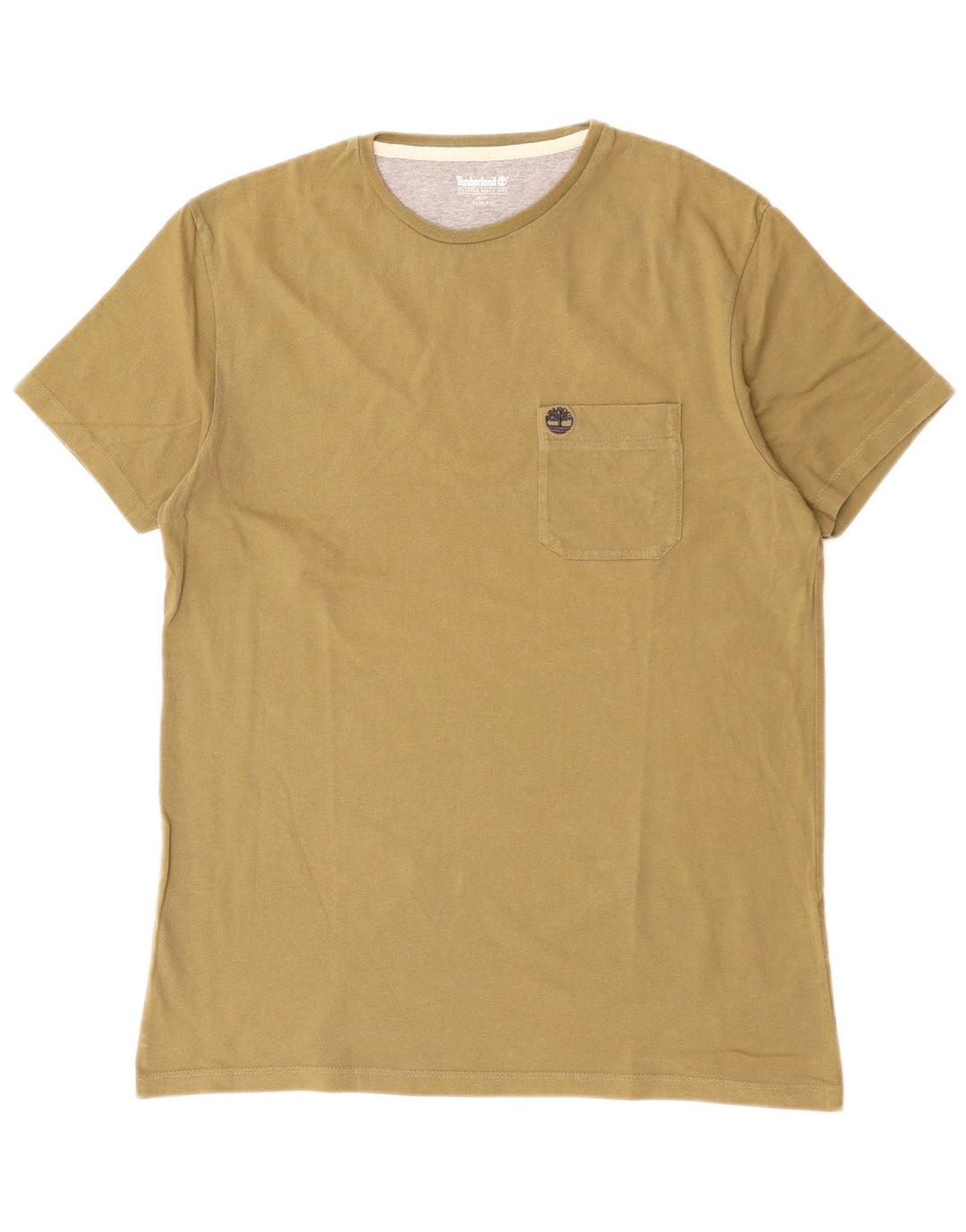 TIMBERLAND T-shirt slim fit da uomo in cotone medio kaki