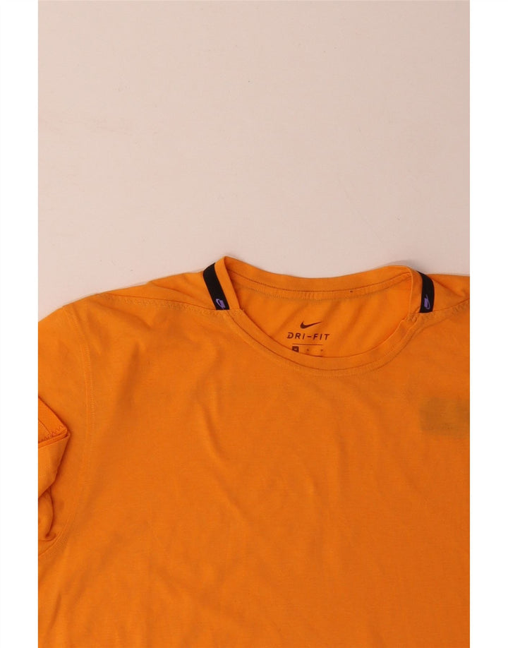 T-shirt NIKE da uomo Dri Fit Top in cotone arancione medio