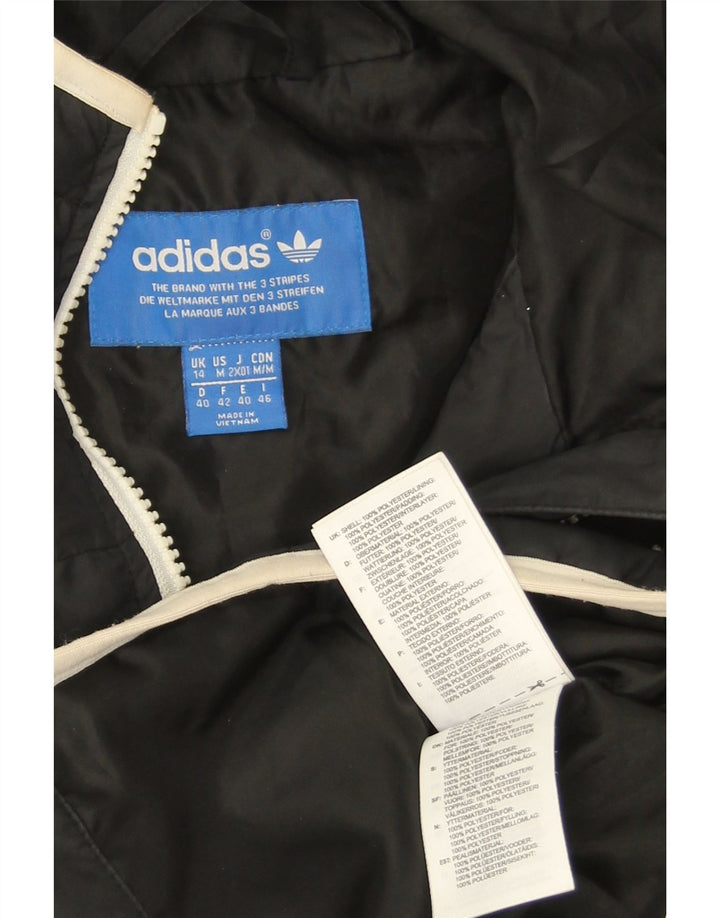 Giacca imbottita con cappuccio da donna Adidas UK 14 poliestere nero medio