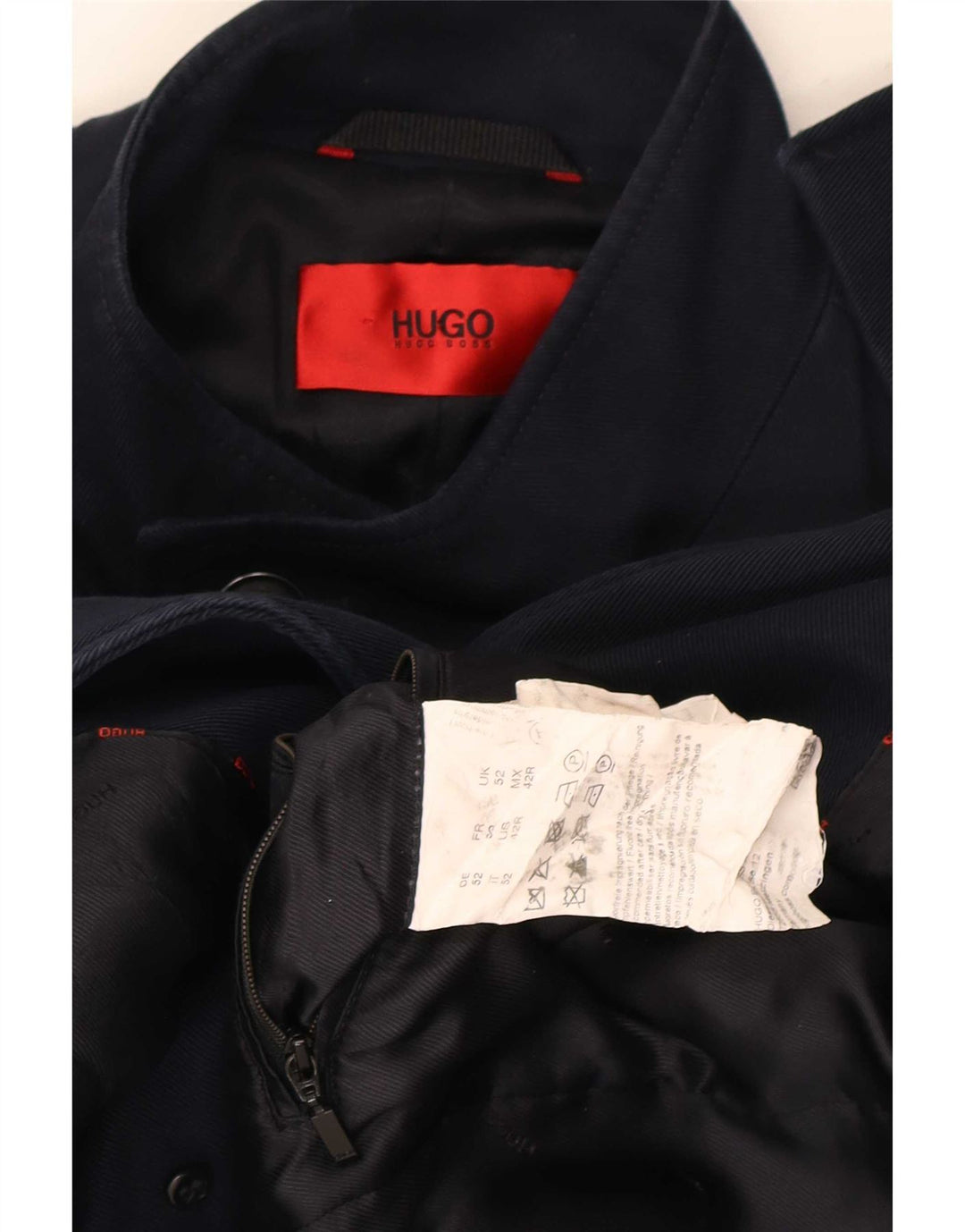 Cappotto da uomo Hugo Boss EU 52 XL cotone blu navy