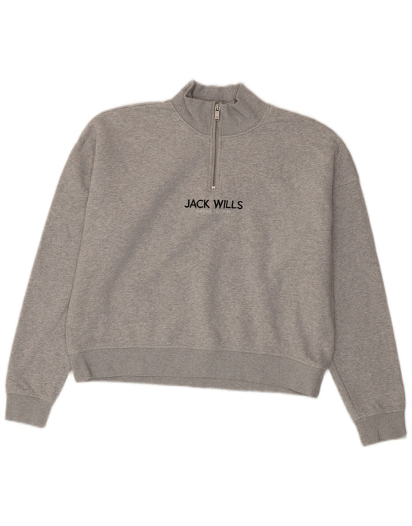 Felpa grafica oversize da donna Jack Wills UK 12 Grigio medio