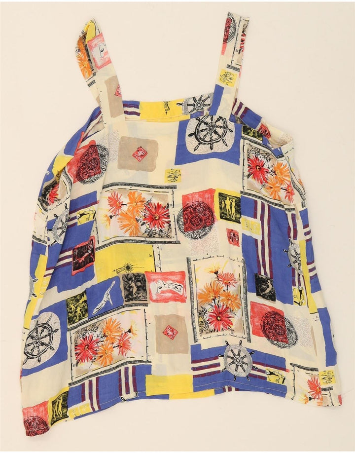 VINTAGE Womens Vest Top UK 14 Medium Multicoloured Patchwork Vintage Vintage and Second-Hand Vintage from Messina Hembry 