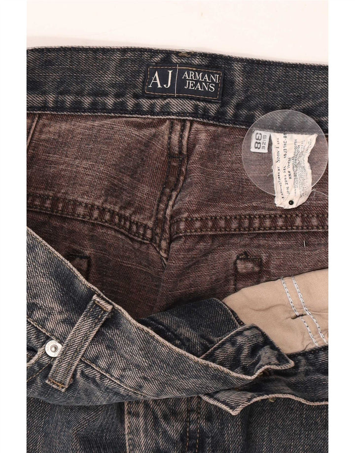Jeans dritti da uomo Armani W38 L33 in cotone blu
