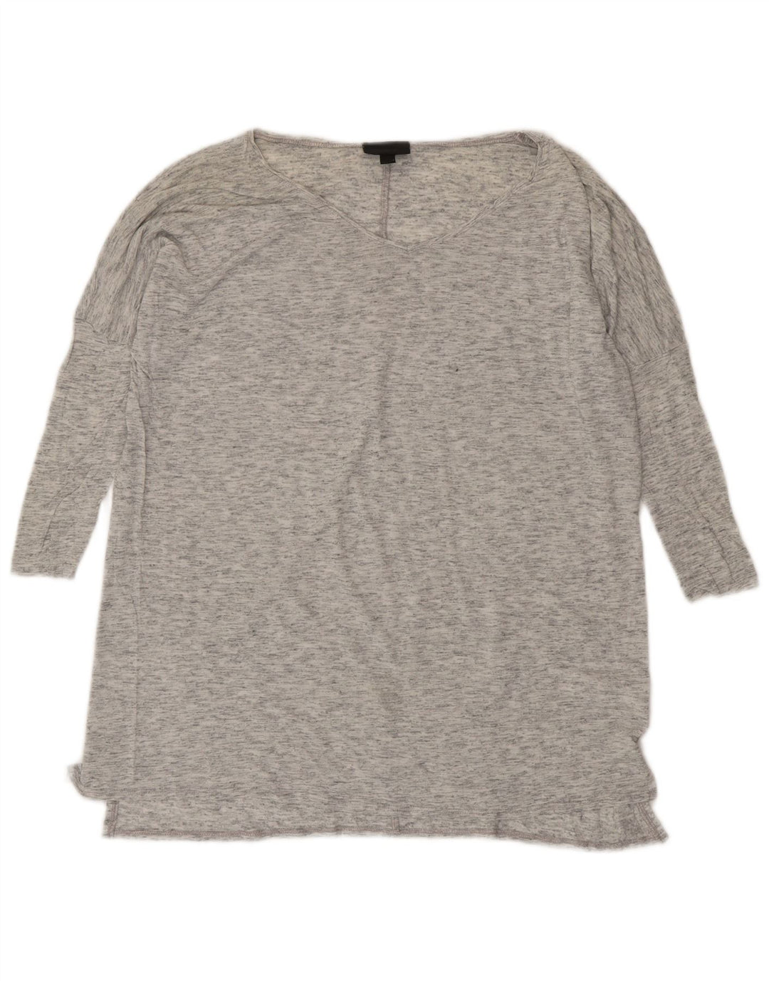 Topshop Top oversize da donna manica 3/4 UK 8 piccola viscosa chiazzata grigia