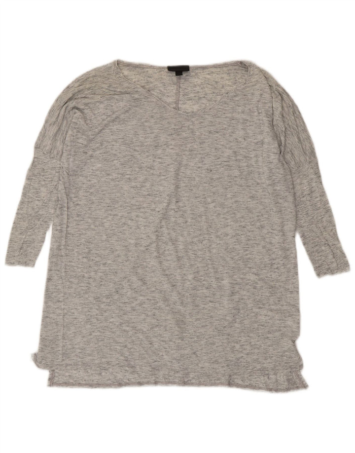 Topshop Top oversize da donna manica 3/4 UK 8 piccola viscosa chiazzata grigia