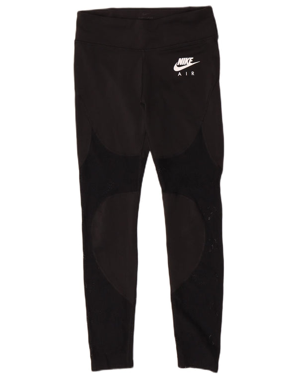 Leggings grafici Nike Dri Fit da donna UK 12 medio nero poliestere