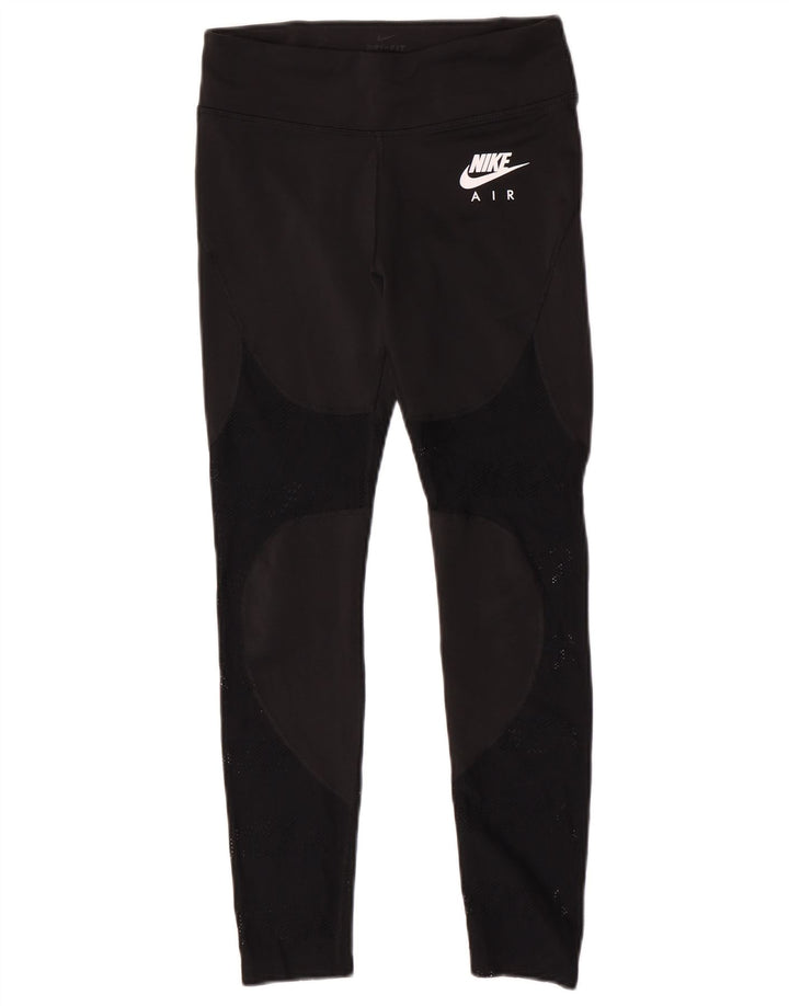 Leggings grafici Nike Dri Fit da donna UK 12 medio nero poliestere