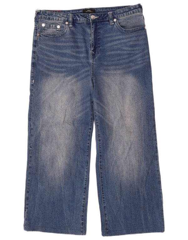 Jeans corti Leila a vita alta da donna True Religion W32 L26 Blu