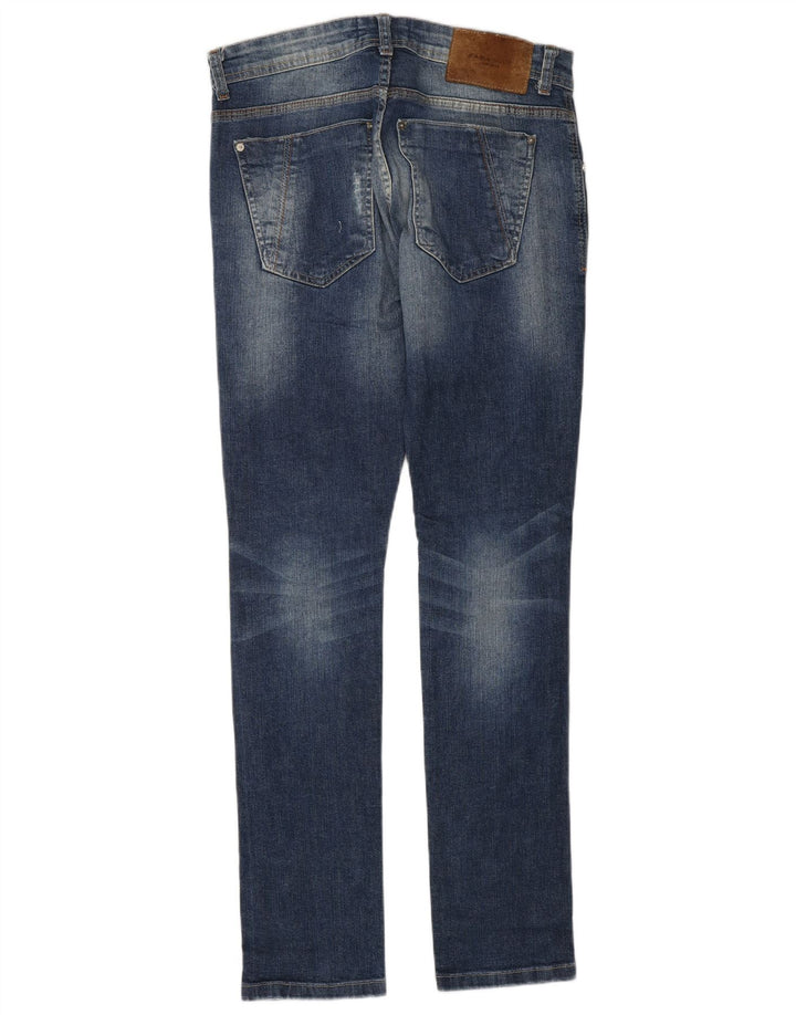 Jeans slim invecchiati ZARA da uomo EU 38 Small W30 L32 Blu