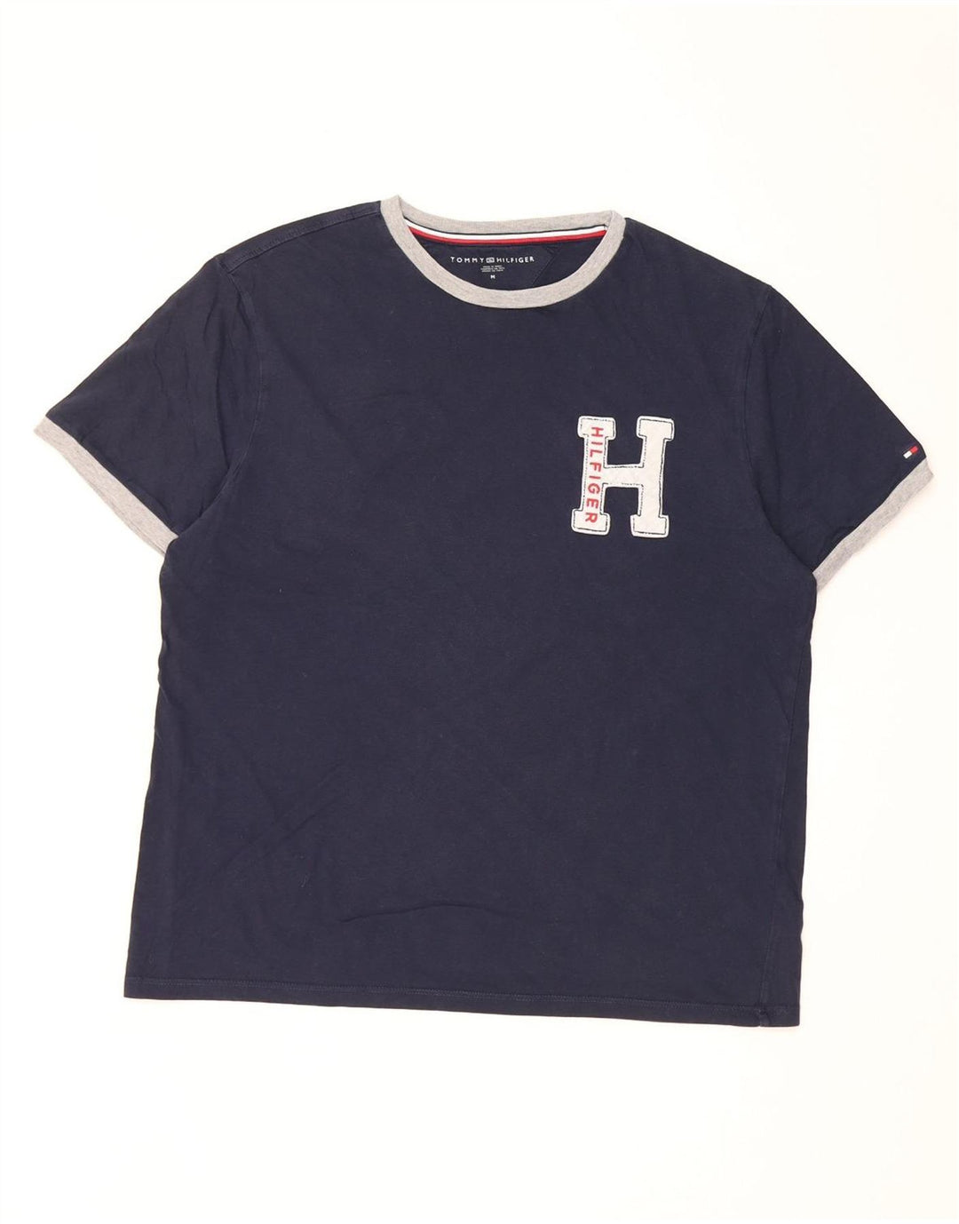 T-shirt grafica da uomo Tommy Hilfiger Top in cotone blu navy medio