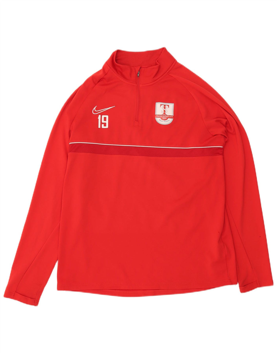 Maglia da tuta pullover con zip grafica Nike Dri Fit da uomo, grande, rossa