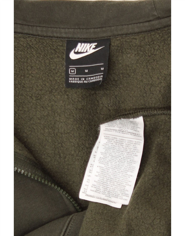 Felpa con cappuccio e zip Nike da uomo in cotone kaki medio