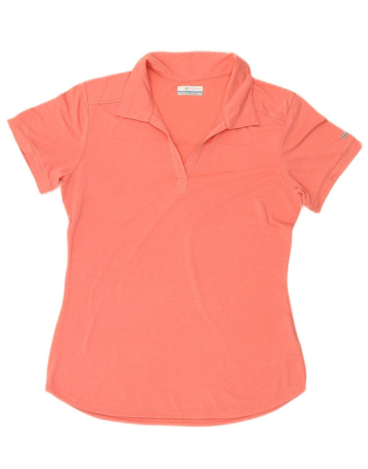 COLUMBIA Womens Polo Shirt UK 12 Medium Pink Polyester