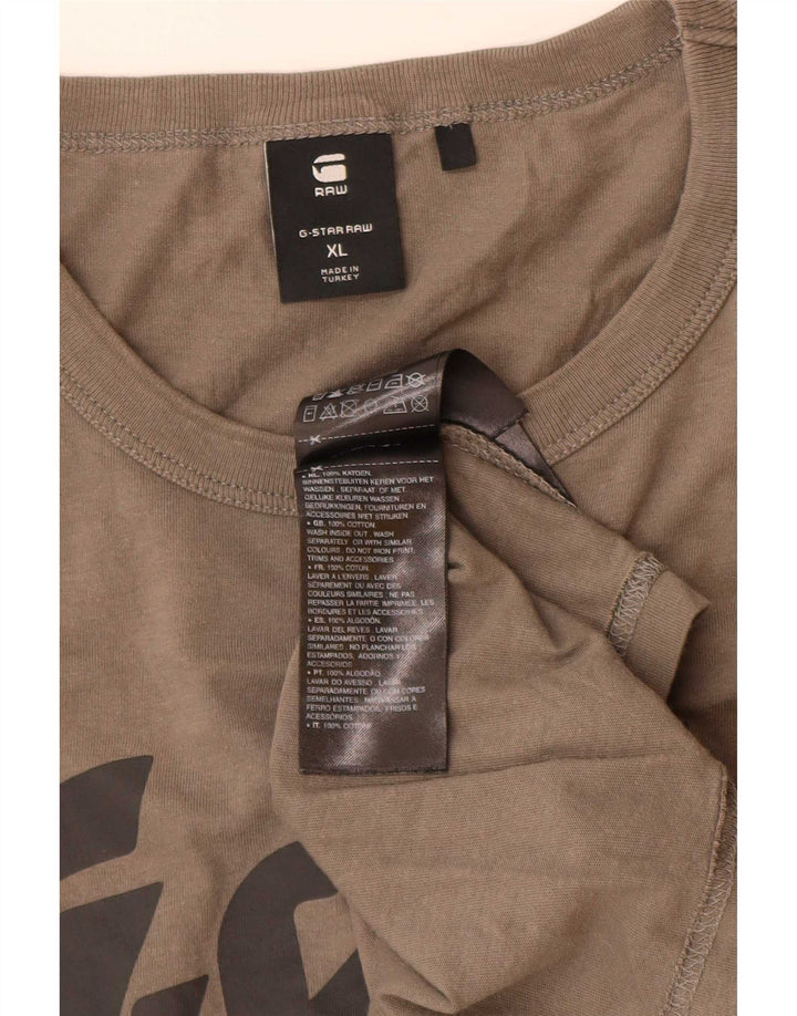 T-shirt grafica da uomo G-Star Top XL in cotone grigio