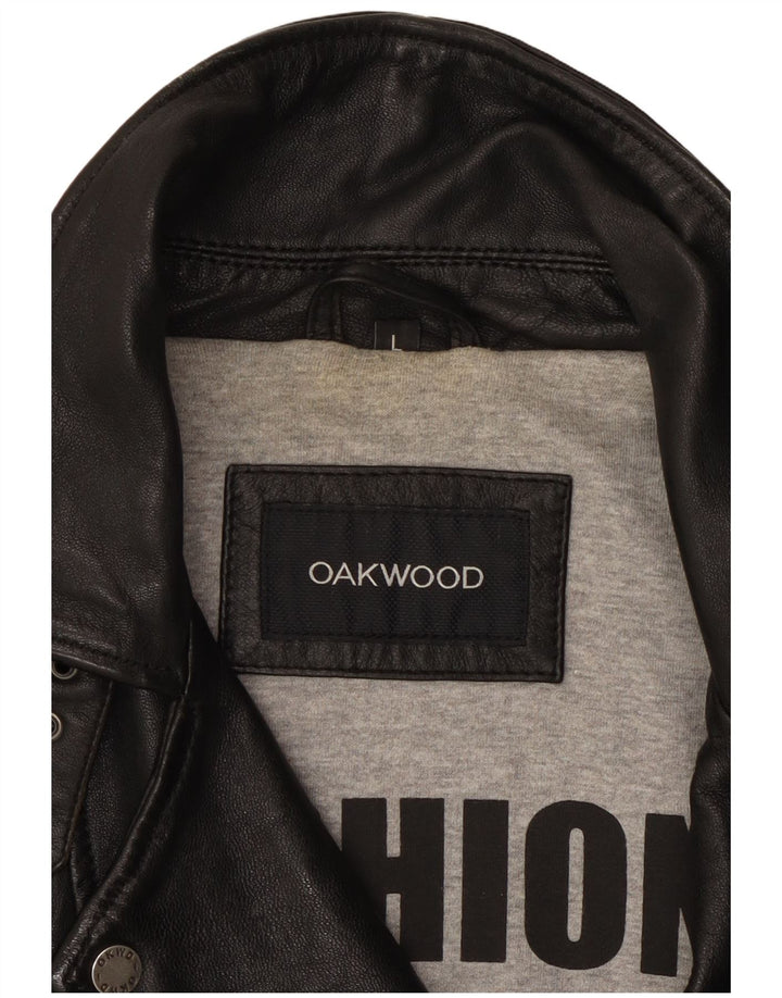 Giacca da motociclista in pelle da donna Oakwood UK 14 grande in pelle nera