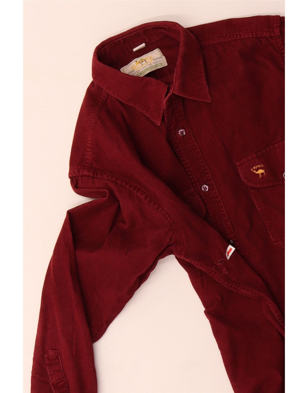 CAMEL ACTIVE Camicia da uomo in velluto a coste, cotone rosso medio