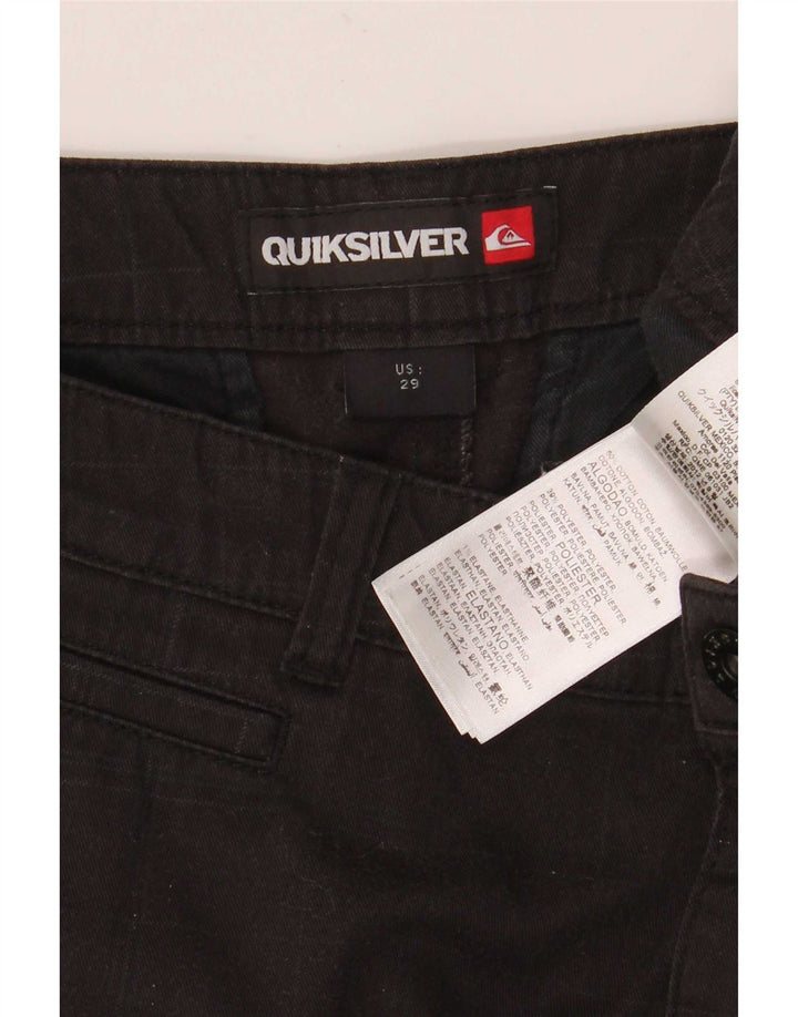 Pantaloncini cargo da uomo Quiksilver W29 piccoli in cotone a quadri neri